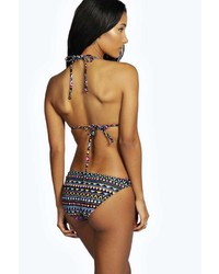 Boohoo Malawi Neon Aztec Cut Out Swimsuit