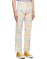 DOUBLE RAINBOUU Multicolor Plaid Party Trousers