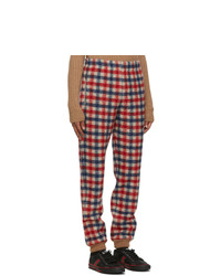 Gucci Red And Blue Wool Check Lounge Pants