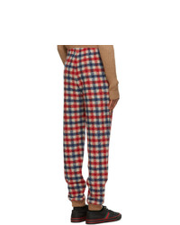Gucci Red And Blue Wool Check Lounge Pants