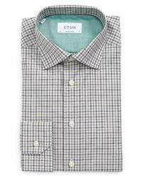 Eton Contemporary Fit Plaid Crease Resistant Dress Shirt