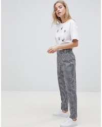 Multi colored Gingham Tapered Pants