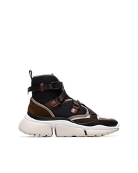 Chloé Brown Sonnie Chunky Strap High Top Sneakers