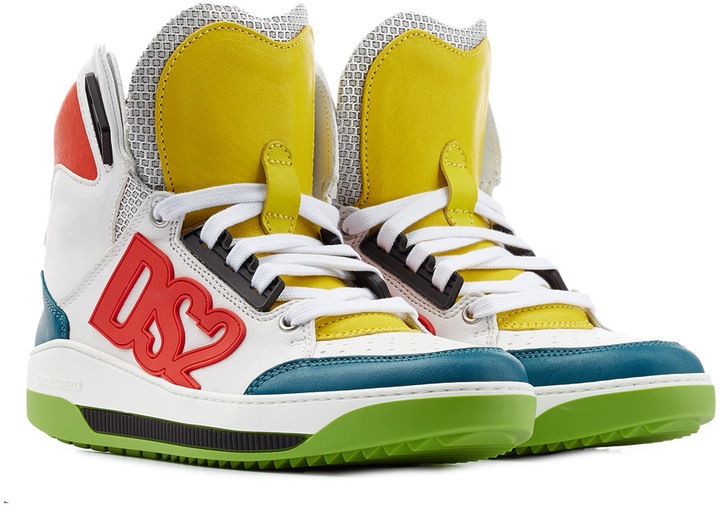 DSQUARED2 High Top Colorblock Sneakers 