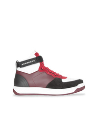 Burberry Leather And Suede High Top Sneakers