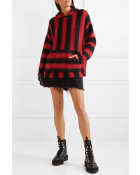 Amiri Baja Oversized Hooded Striped Wool Blend Sweater