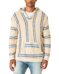 Lucky Brand Baja Stripe Pullover Hoodie Sweater In Straw Heather Combo At Nordstrom