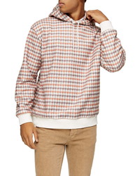 Topman Check Overhead Hooded Sweatshirt