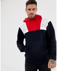 Nicce London Nicce Hoodie In Navy Colour Block