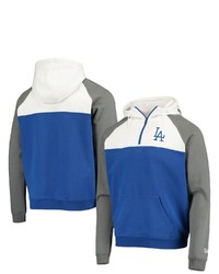 New Era Royalwhite Los Angeles Dodgers Cooperstown Collection Quarter Zip Hoodie Jacket At Nordstrom