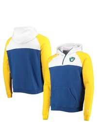New Era Royalwhite Milwaukee Brewers Cooperstown Collection Quarter Zip Hoodie Jacket At Nordstrom