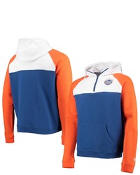 New Era Royalwhite New York Mets Cooperstown Collection Quarter Zip Hoodie Jacket