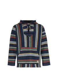 Alanui Stripe Knitted Cashmere Hooded Sweater