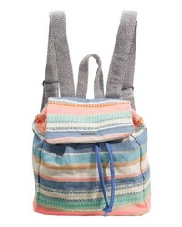 Multi colored Horizontal Striped Backpack