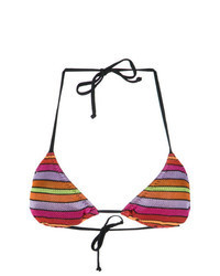 Multi colored Horizontal Striped Bikini Top