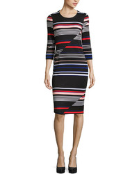 Multi colored Horizontal Striped Bodycon Dress