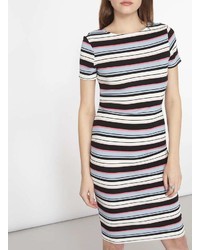 Multi Coloured Stripe V Back Bodycon Dress