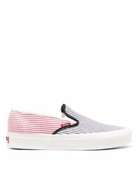 Multi colored Horizontal Striped Canvas Slip-on Sneakers