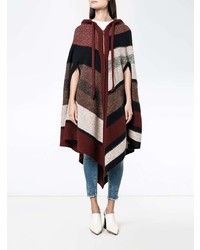Chloé Knitted Stripe Hooded Poncho