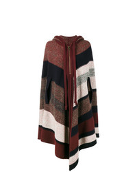 Chloé Knitted Stripe Hooded Poncho