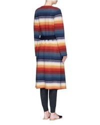 Chloé Belted Stripe Cashmere Blend Coat