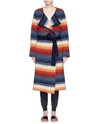 Chloé Belted Stripe Cashmere Blend Coat
