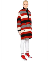 Etoile Isabel Marant Striped Boiled Wool Blend Coat