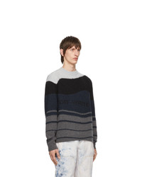 Off-White Black And Grey Intarsia Sweater