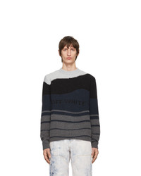 Off-White Black And Grey Intarsia Sweater