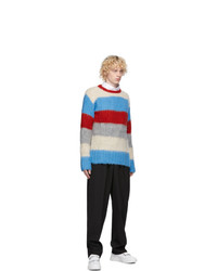 MAISON KITSUNÉ Blue Alpaca Stripe Sweater
