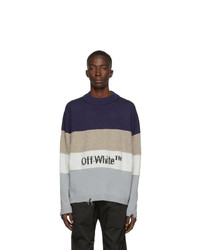 Off-White Blue And Black Logo Sweater