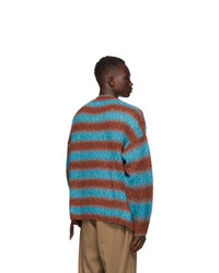We11done Blue And Red Gradation Stripe Sweater