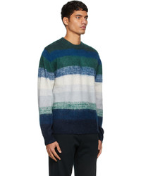 Ps By Paul Smith Blue Ombre Stripe Mohair Sweater