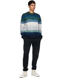 Ps By Paul Smith Blue Ombre Stripe Mohair Sweater