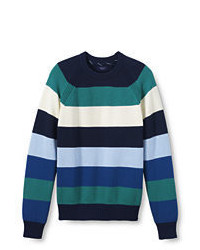 Classic Fit Cotton Bold Stripe Drifter Crewneck Sweater  Navy Stripem
