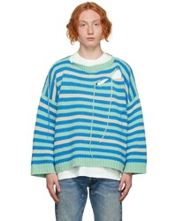 Charles Jeffrey Loverboy Green Blue Slash Sweater