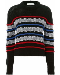 Philosophy di Lorenzo Serafini Lace Detail Striped Sweater
