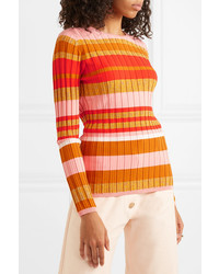 Stine Goya Leonor Metallic Striped Ribbed Knit Sweater