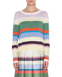 Akris Punto Memphis Glass Stripe Wool Sweater