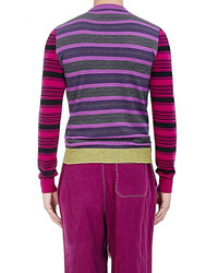 Loewe Mixed Stripe Wool Blend Patchwork Sweater