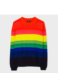 Paul Smith Multi Colour Textured Stripe Cotton Sweater