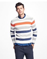 Brooks Brothers Multi Stripe Crewneck Sweater