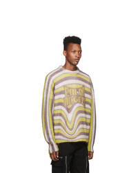 Palm Angels Multicolor Melting Stripes Crewneck Sweater