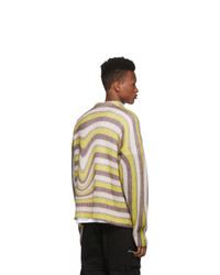 Palm Angels Multicolor Melting Stripes Crewneck Sweater