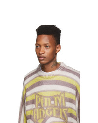 Palm Angels Multicolor Melting Stripes Crewneck Sweater