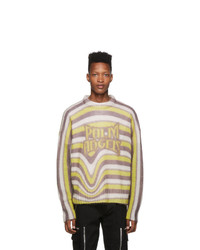 Palm Angels Multicolor Melting Stripes Crewneck Sweater