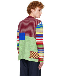 The Elder Statesman Multicolor Patchwork Sweater