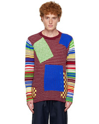 The Elder Statesman Multicolor Patchwork Sweater