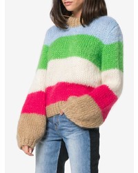 Ganni Multicoloured Julliard Stripe Mohair Wool Blend Jumper