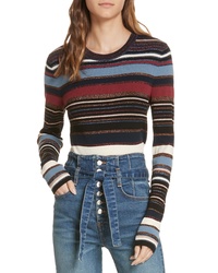 Veronica Beard Palmas Metallic Stripe Sweater